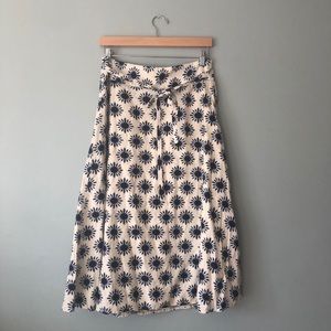 Loft Shibori-Pattern Cotton Wrap Skirt